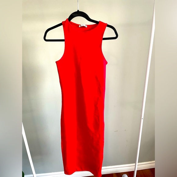 Red Zara Sleeveless dress Size S - Picture 1 of 3